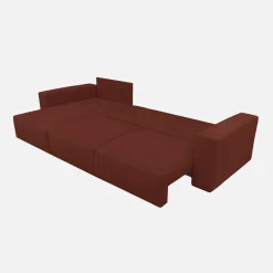 Sofá cama esquinero de tela chenilla, 3 plazas