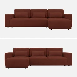 Sofá cama esquinero de tela chenilla, 3 plazas