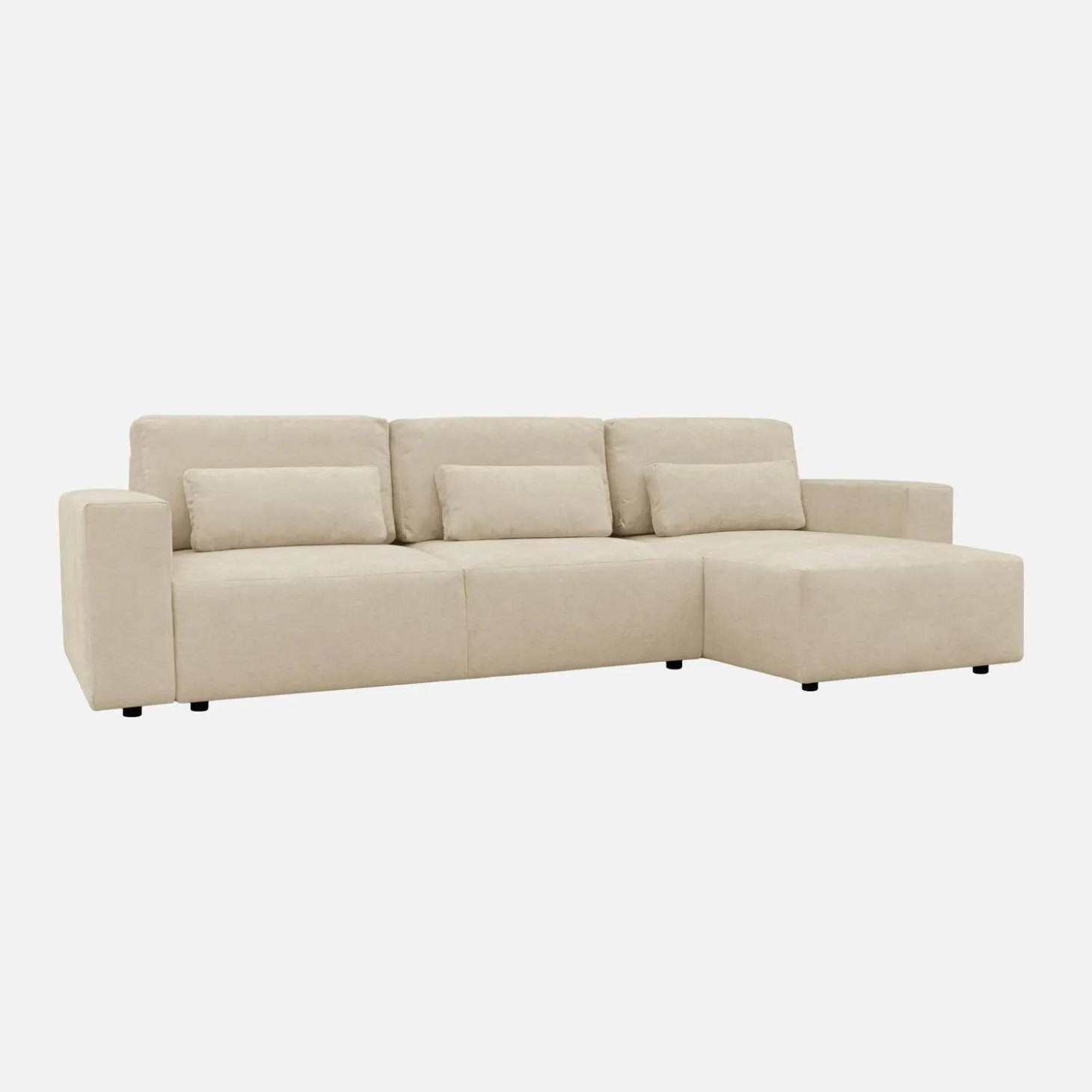 Sofá cama esquinero de tela chenilla, 3 plazas