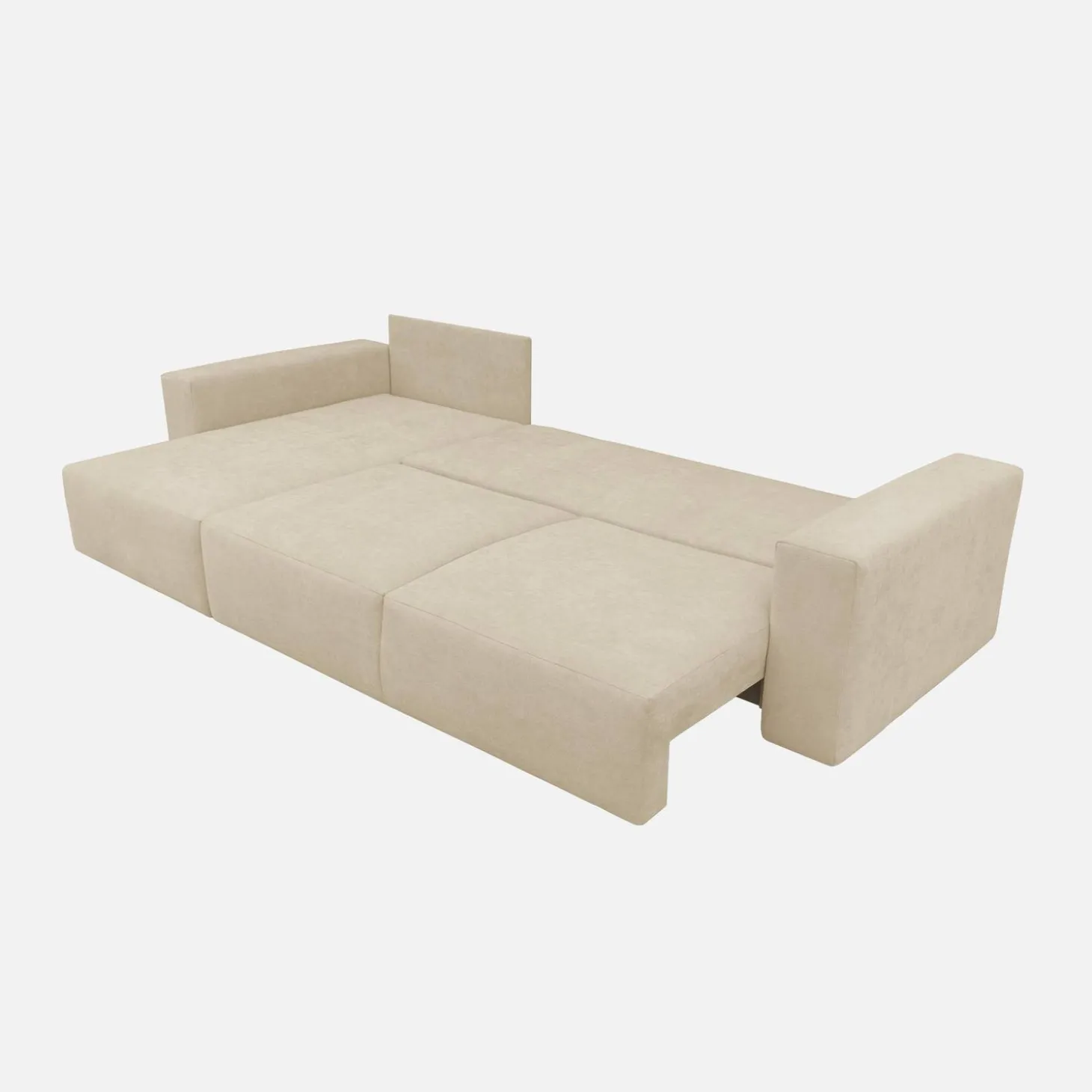 Sofá cama esquinero de tela chenilla, 3 plazas