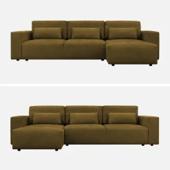 Sofá cama esquinero de tela chenilla, 3 plazas