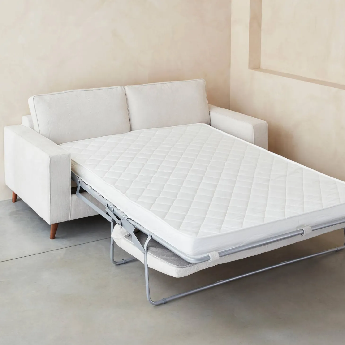 Sofá cama con colchón de 12cm, 3 plazas