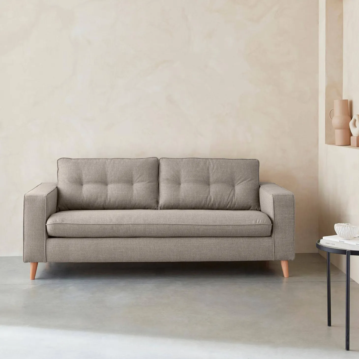 Sofá cama con colchón de 12cm, 3 plazas