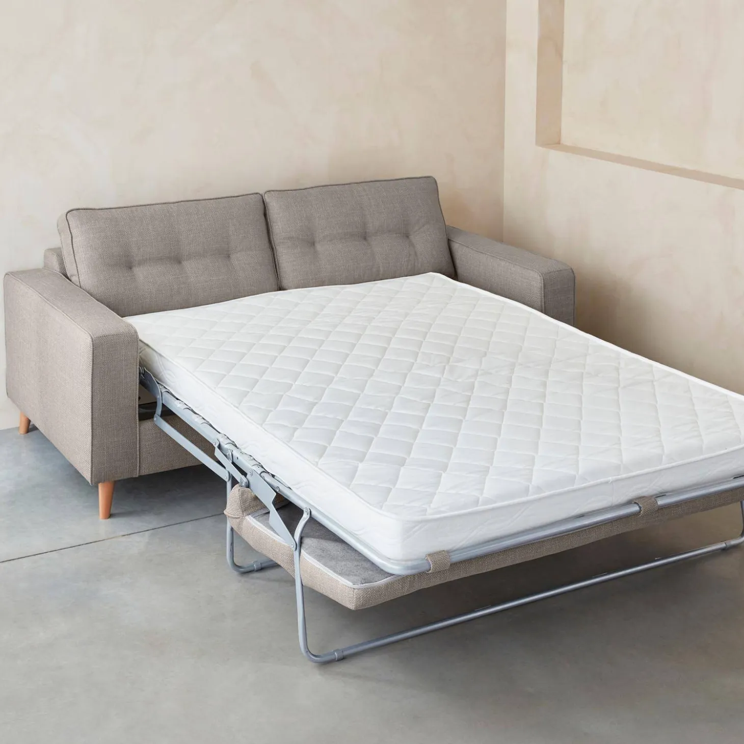 Sofá cama con colchón de 12cm, 3 plazas