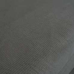 Sofá cama con futón plegable en pana y estructura cromada, 3 plazas