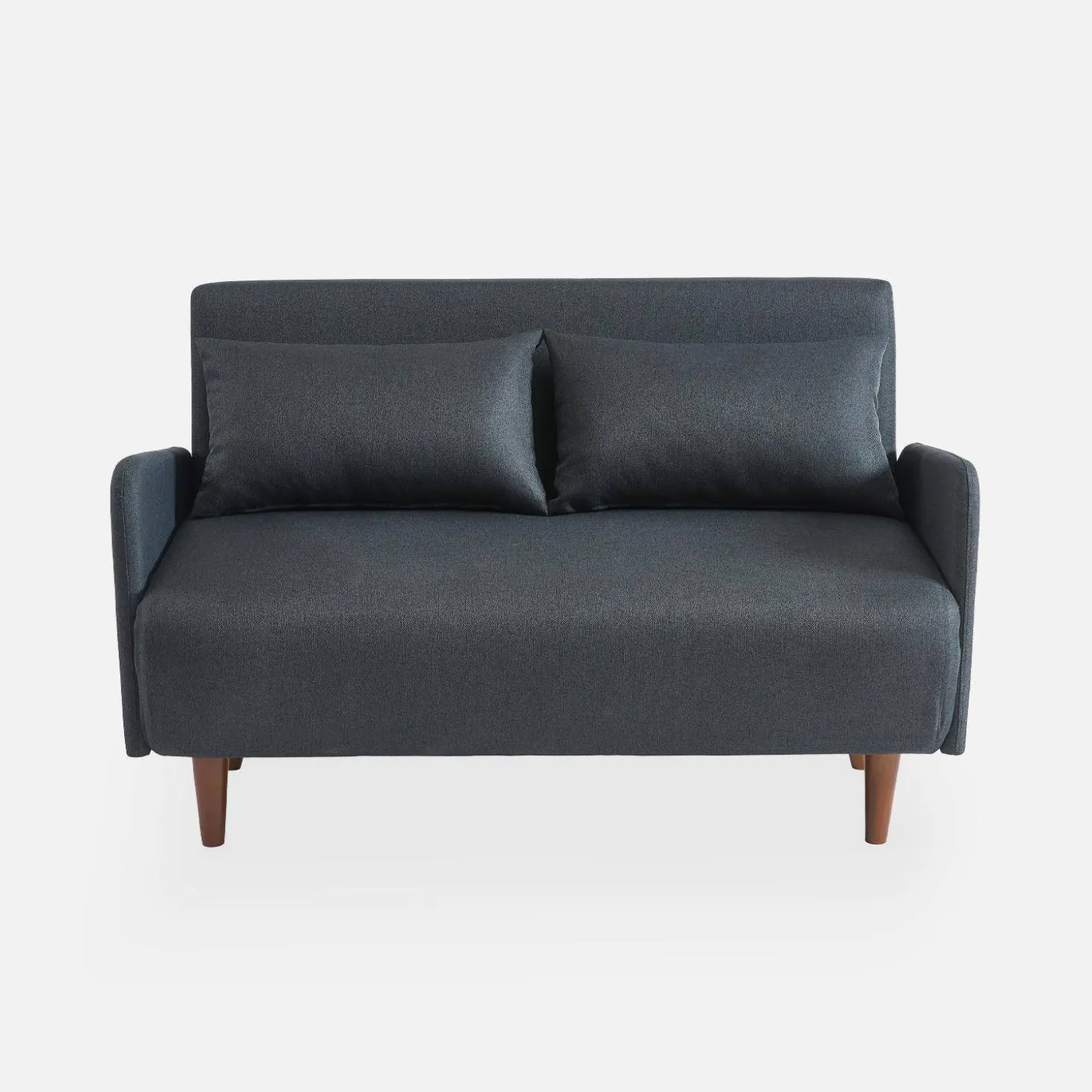 Sofá cama con patas de madera de 2 plazas