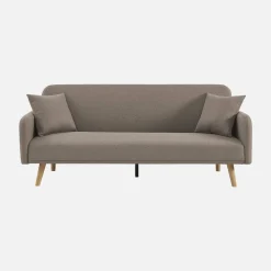 Sofá cama de 2-3 plazas de tela, patas de madera de hevea