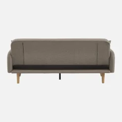 Sofá cama de 2-3 plazas de tela, patas de madera de hevea