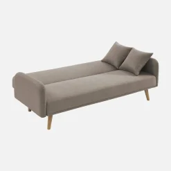 Sofá cama de 2-3 plazas de tela, patas de madera de hevea