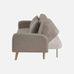 Sofá cama de 2-3 plazas de tela, patas de madera de hevea