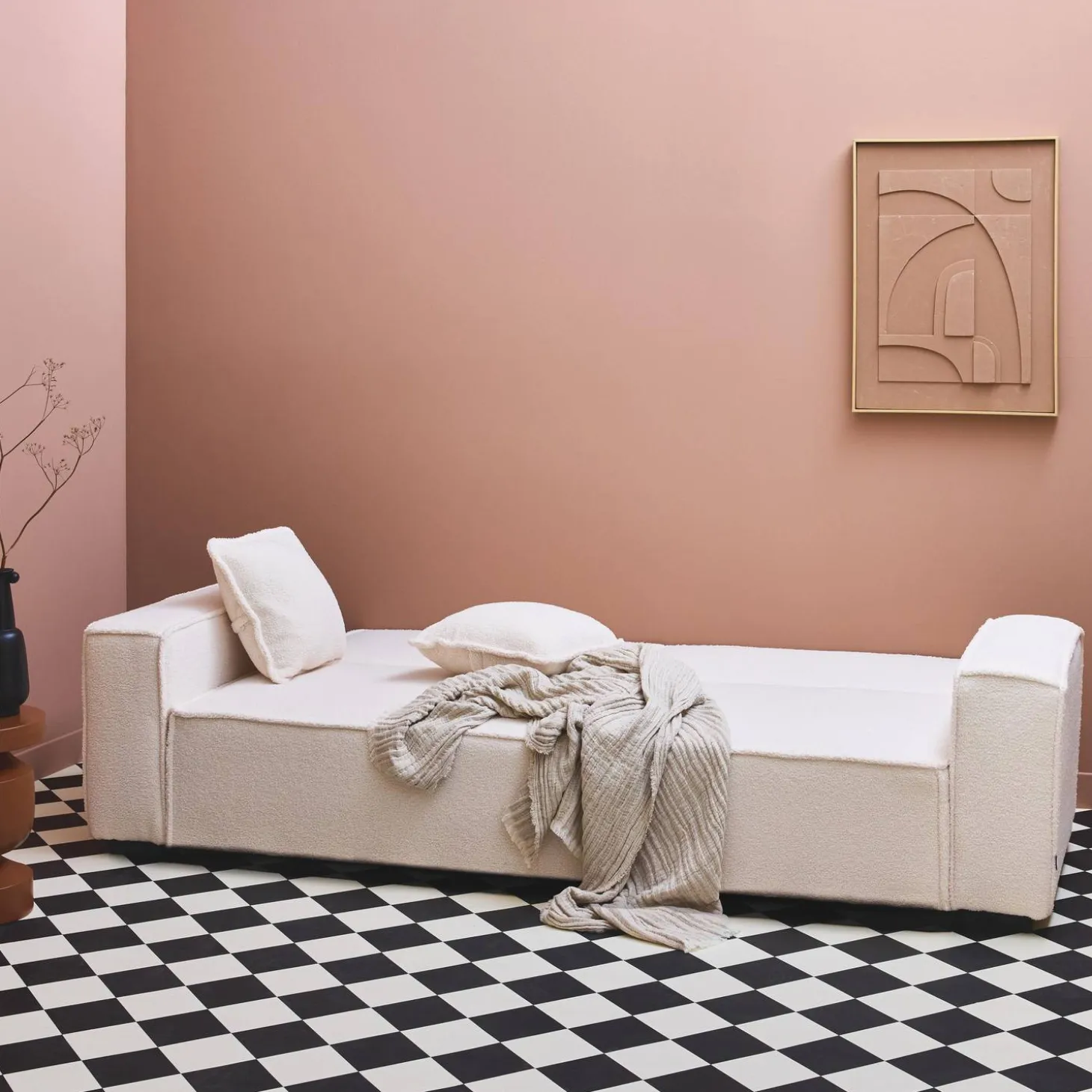 Sofá cama de borreguito, 3 plazas