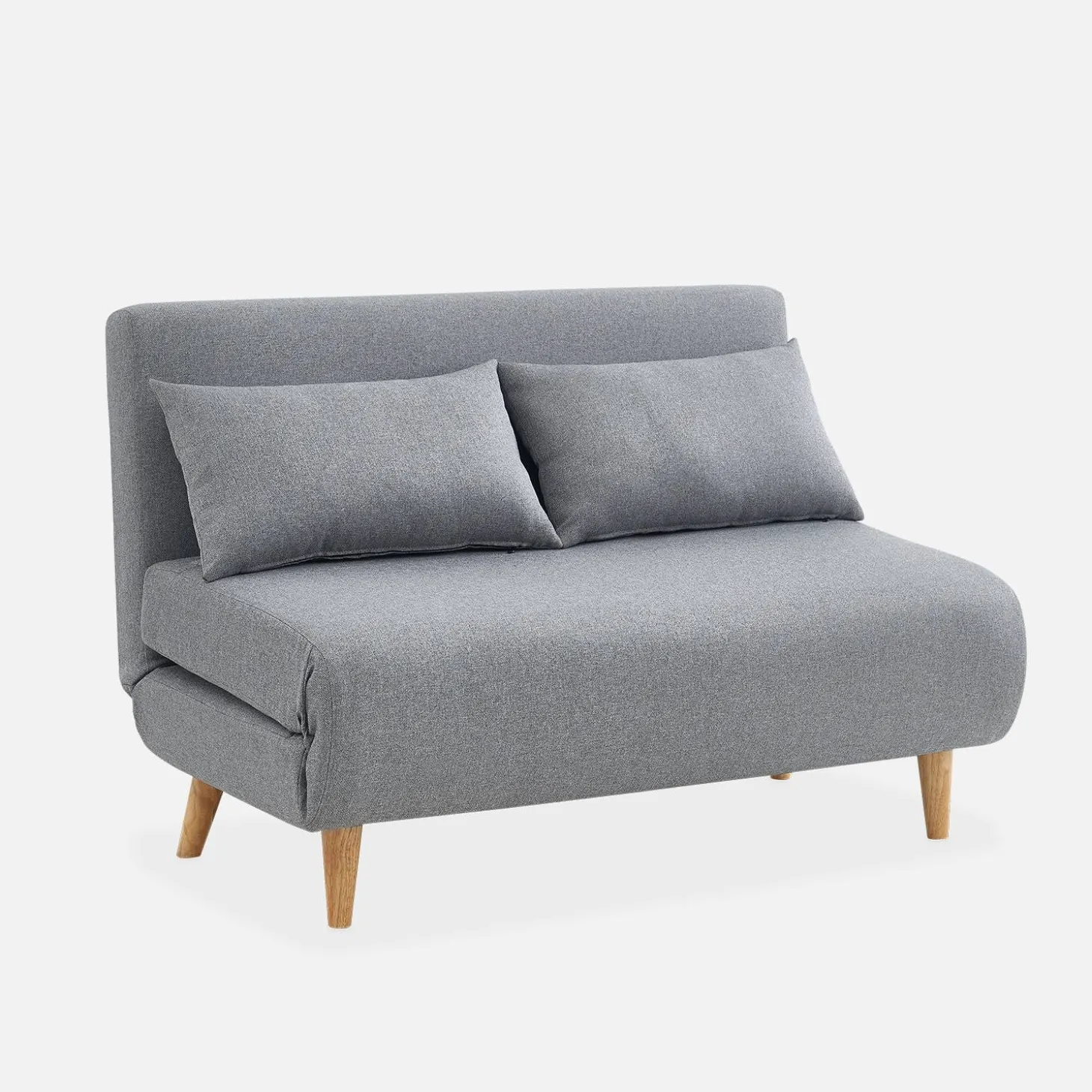 Sofá cama de con patas de madera, 2 plazas