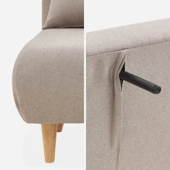Sofá cama de con patas de madera, 2 plazas