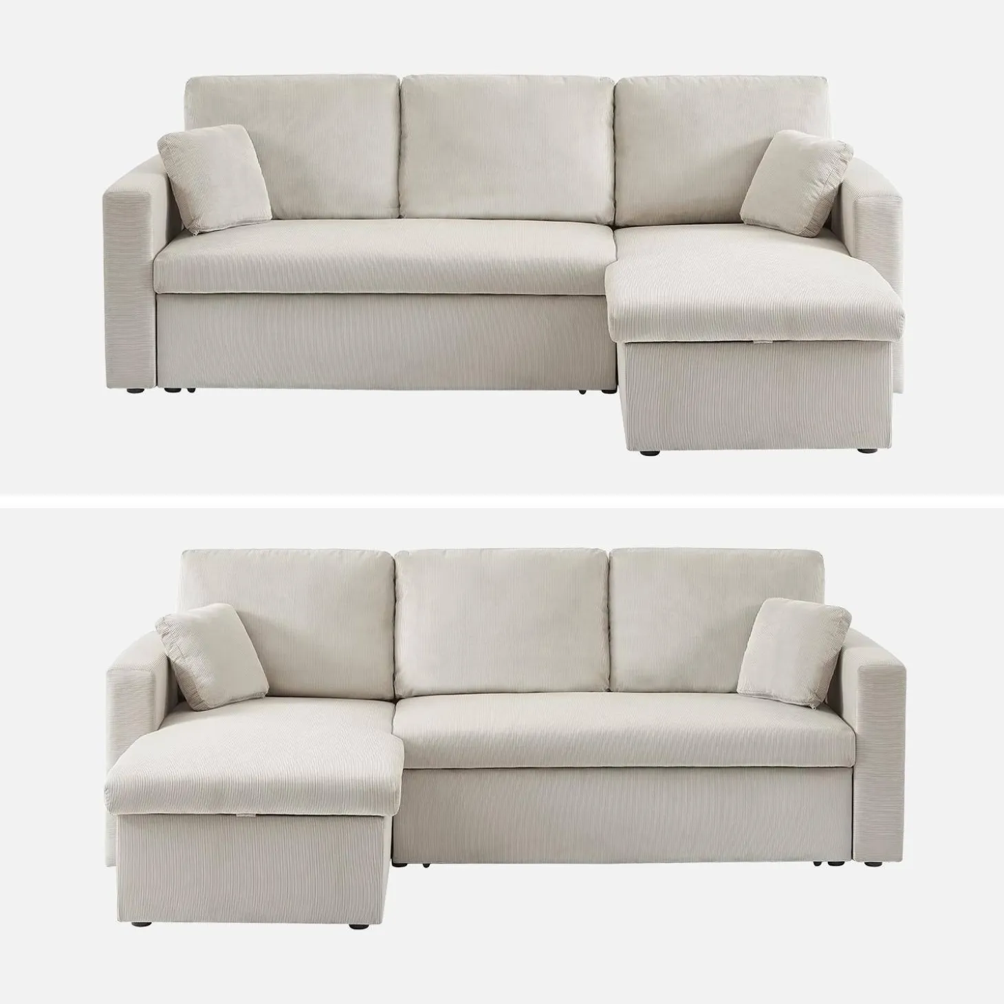 Sofá cama de pana, 3 plazas