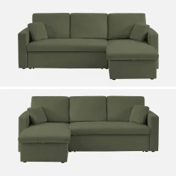 Sofá cama de pana, 3 plazas