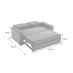 Sofá cama de pana, 2 plazas