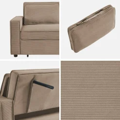 Sofá cama de pana, 2 plazas