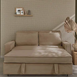 Sofá cama de pana, 2 plazas