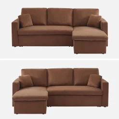 Sofá cama de pana, 3 plazas