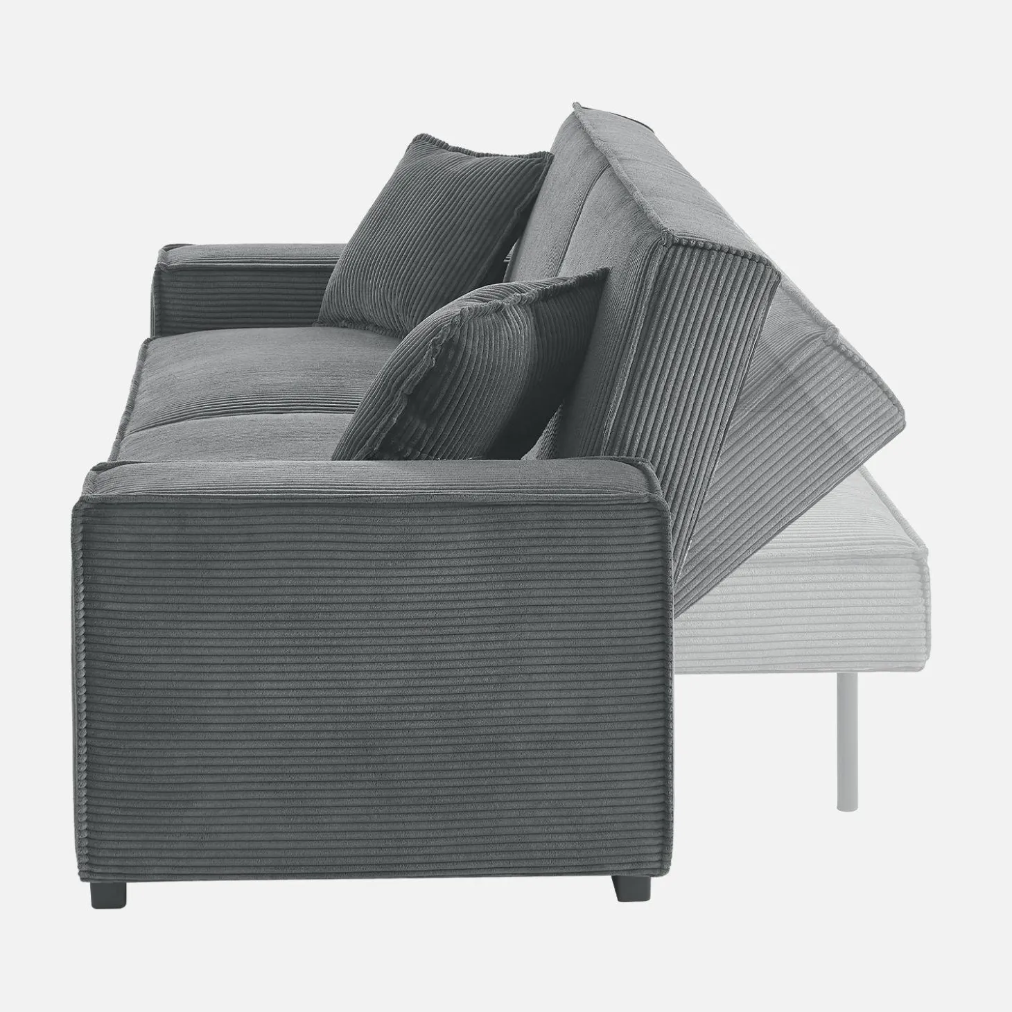 Sofá cama de pana, 3 plazas