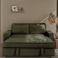 Sofá cama de pana, 2 plazas