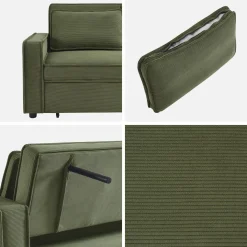 Sofá cama de pana, 2 plazas