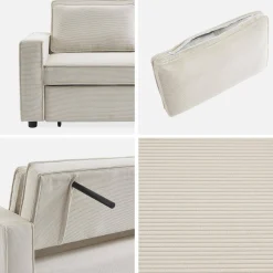 Sofá cama de pana, 2 plazas