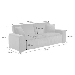 Sofá cama de pana, 3 plazas