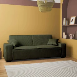 Sofá cama de pana, 3 plazas