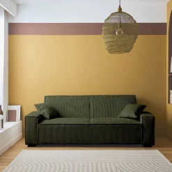 Sofá cama de pana, 3 plazas