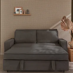 Sofá cama de pana, 2 plazas