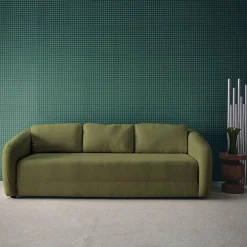 Sofá cama de tela chenilla, 3 plazas