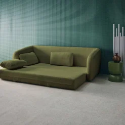 Sofá cama de tela chenilla, 3 plazas
