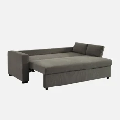 Sofá cama de tela liso de 3 plazas