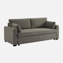 Sofá cama de tela liso de 3 plazas