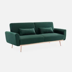 Sofá cama de terciopelo, 3 plazas
