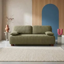 Sofá cama de terciopelo de pana, 3 plazas