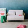Sofá cama en borreguito y madera, 2 plazas