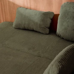 Sofá cama en pana fina con baúl de almacenamiento, 3 plazas