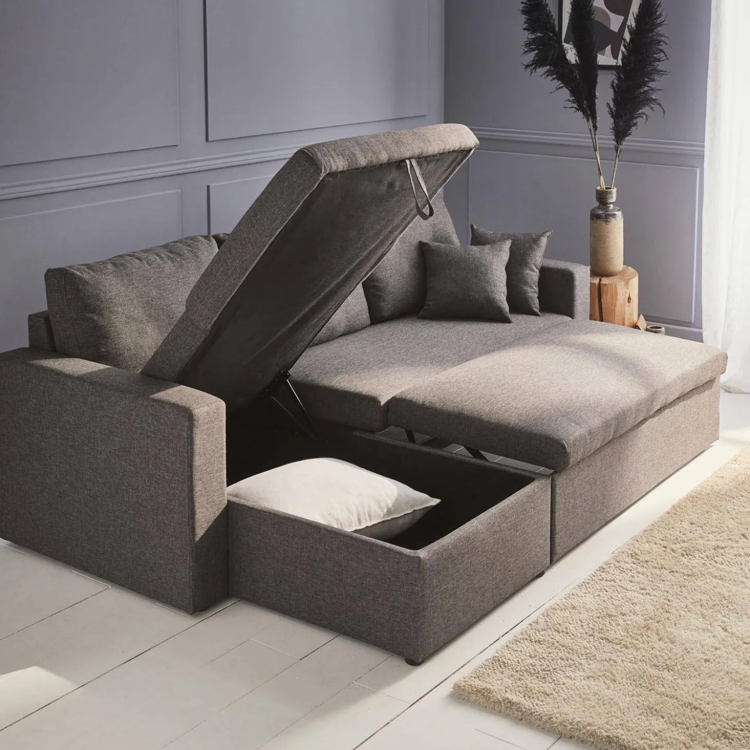 Sofá cama esquinero, 3 plazas