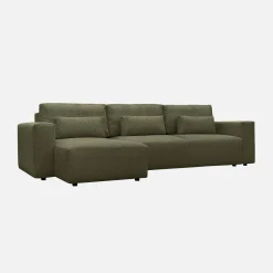 Sofá cama esquinero de pana fina, 5 plazas