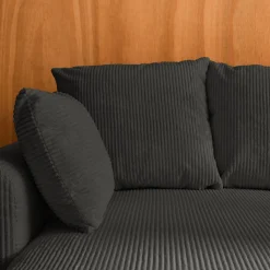 Sofá cama esquinero de pana fina, 3 plazas