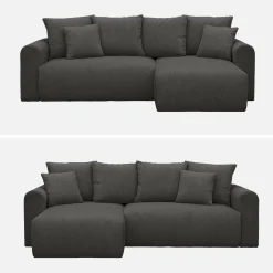 Sofá cama esquinero de pana fina, 3 plazas