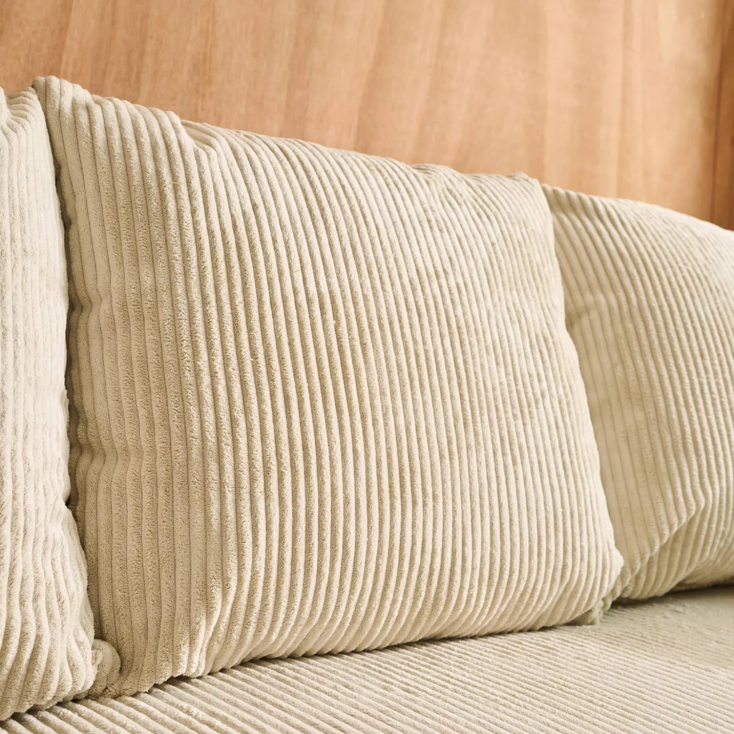 Sofá cama esquinero de pana fina, 3 plazas