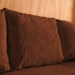Sofá cama esquinero de pana fina, 3 plazas