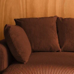 Sofá cama esquinero de pana fina, 3 plazas