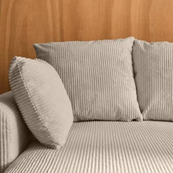Sofá cama esquinero de pana fina, 3 plazas