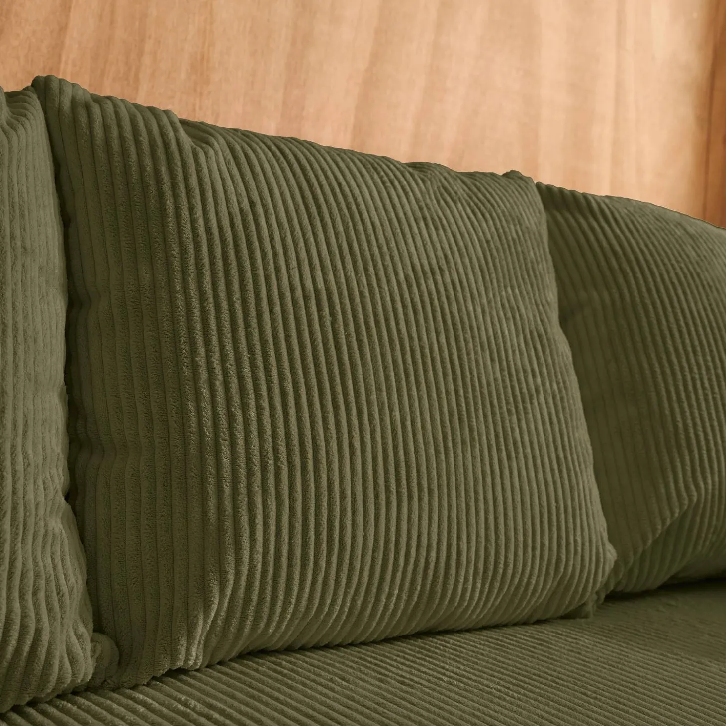 Sofá cama esquinero de pana fina, 3 plazas