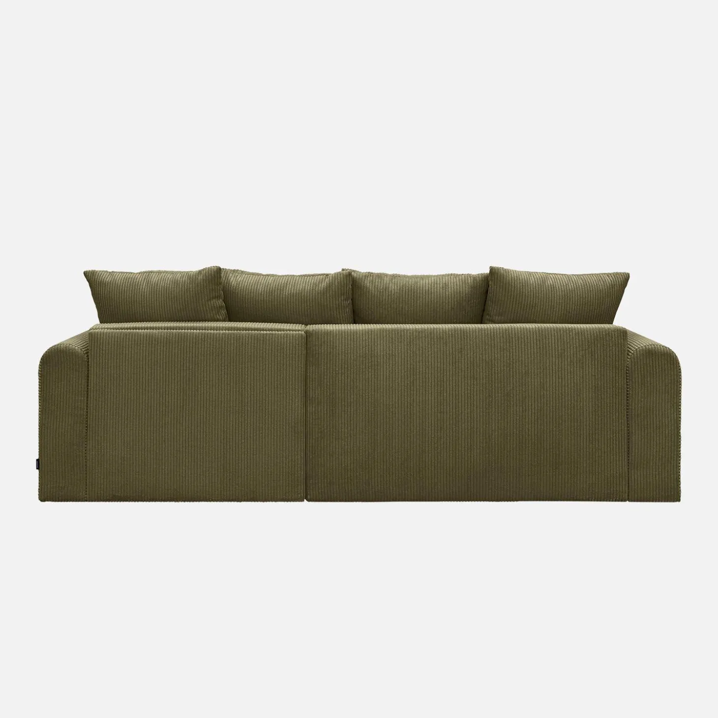 Sofá cama esquinero de pana fina, 3 plazas