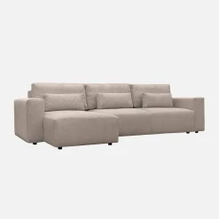 Sofá cama esquinero de pana fina, 5 plazas